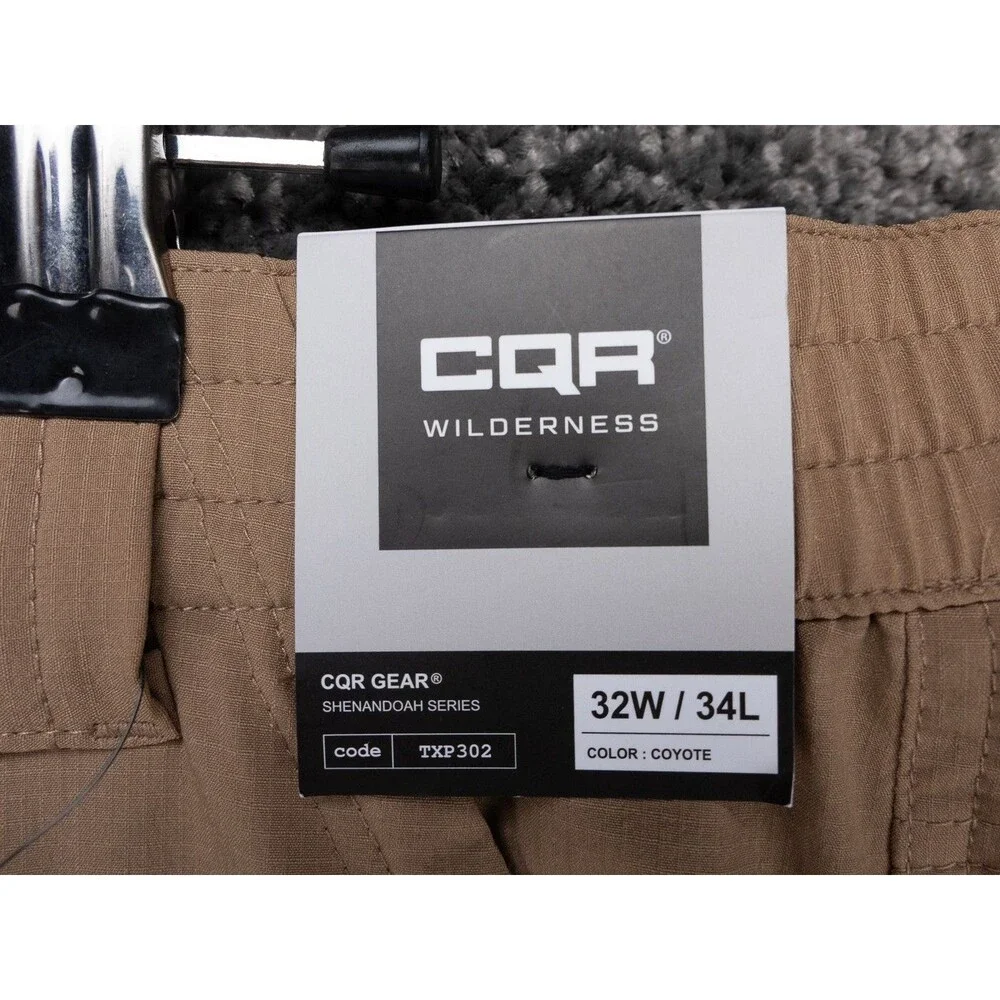CQR Pants Mens 32x34 Brown Shenandoah Series Tactical Cargo Tech Workwear NWT